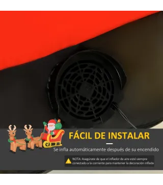 Papá Noel Inflable en Trineo