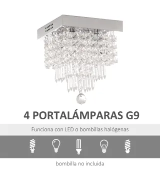 Lámpara de Techo de Cristal