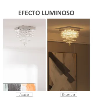 Lámpara de Techo de Cristal
