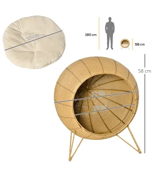 Cama de Ratán para Gatos