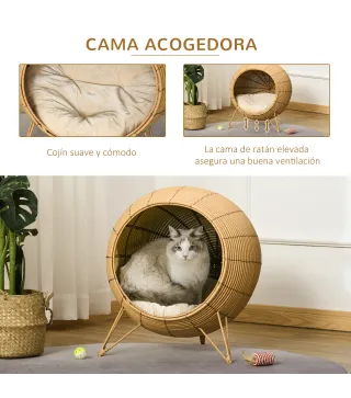 Cama de Ratán para Gatos