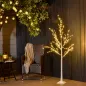 Árbol de Abedul 150 cm con 210 Luces LED en Blanco Cálido Ramas Flexibles y Base para Decoración 20x20x150 cm Blanco