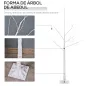 Árbol de Abedul 150 cm con 210 Luces LED en Blanco Cálido Ramas Flexibles y Base para Decoración 20x20x150 cm Blanco