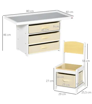 Juego de Mesa y 2 Sillas Infantil