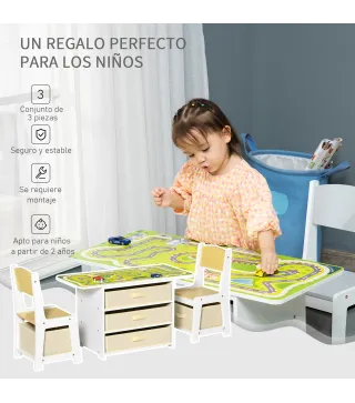 Juego de Mesa y 2 Sillas Infantil