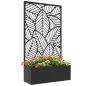 Jardinera con Biombo de Metal Huerto Urbano de Pared o de Pie para Cultivos Plantas o Decoración 61x23x113 cm Negro