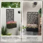 Jardinera con Biombo de Metal Huerto Urbano de Pared o de Pie para Cultivos Plantas o Decoración 61x23x113 cm Negro