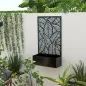 Jardinera con Biombo de Metal Huerto Urbano de Pared o de Pie para Cultivos Plantas o Decoración 61x23x113 cm Negro