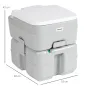 Inodoro Portátil 20L con Indicador de Nivel Carga 150 kg para Camping Viaje Ancianos Caravana Barco 33x40x43 cm Gris