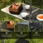 Mesa de Camping Plegable Tipo Maletín con 4 Taburetes plegables Mesa 120x60x55-70 cm y Taburetes 33x28x37 cm Negro