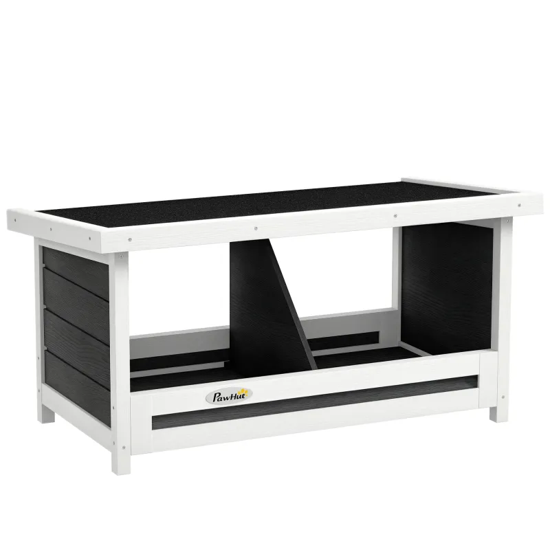 Ponedero para Gallinas de Madera Caja Nido para 2 Gallinas con 2 Departamentos y Techo Asfáltico Gris