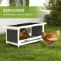 Ponedero para Gallinas de Madera Caja Nido para 2 Gallinas con 2 Departamentos y Techo Asfáltico Gris