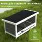 Ponedero para Gallinas de Madera Caja Nido para 2 Gallinas con 2 Departamentos y Techo Asfáltico Gris