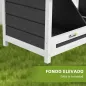 Ponedero para Gallinas de Madera Caja Nido para 2 Gallinas con 2 Departamentos y Techo Asfáltico Gris