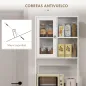 Alacena de Cocina Aparador con 2 Puertas de Vidrio Compartimentos 4 Cajones y Estantes Ajustables 60x35x180 cm Blanco
