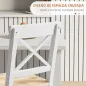 Taburetes Altos de Cocina de Madera Altura Asiento 60,2 cm con Respaldo y Reposapiés 41x46x97,5 cm Natural y Blanco