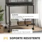 Pajarera Doble Apilable 77x46x164 cm con Ruedas Perchas Bandeja Extraíble Columpio y Escalera Negro