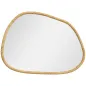 Espejo de Pared Decorativo 70x50 cm con Forma Irregular y Marco de Madera Horizontal o Vertical Natural
