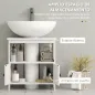 Mueble para Debajo del Lavabo con 2 Puertas y Estante Abierto Mueble para Lavabo con Pie 60x30x60 cm Blanco