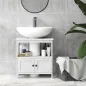 Mueble para Debajo del Lavabo con 2 Puertas y Estante Abierto Mueble para Lavabo con Pie 60x30x60 cm Blanco