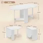 Mesa de Cocina Plegable con Alas Abatibles Mesa Multifuncional de Estilo Moderno de Forma Ovalada 163x80x75 cm Blanco