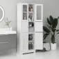 Mueble Auxiliar de Baño con 6 Puertas Estantes Ajustables Antivuelco Armario de Baño Moderno 60x30x170,5 cm Blanco