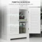 Mueble Auxiliar de Baño con 6 Puertas Estantes Ajustables Antivuelco Armario de Baño Moderno 60x30x170,5 cm Blanco