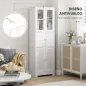 Mueble Auxiliar de Baño con 6 Puertas Estantes Ajustables Antivuelco Armario de Baño Moderno 60x30x170,5 cm Blanco