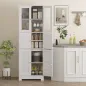 Mueble Auxiliar de Baño con 6 Puertas Estantes Ajustables Antivuelco Armario de Baño Moderno 60x30x170,5 cm Blanco