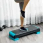 Plataforma Step para Deporte y Gimnasia con Altura Regulable en 10/15/20 cm Carga 150 kg 78x28x20 cm Azul y Negro