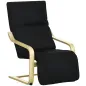 Sillón de Salón con Reposapiés Ajustable Butaca Tapizado en Tela para Oficina Dormitorio 66,5x94x100cm Negro Sillón de Salón con Reposapiés Ajustable Butaca Tapizado en Tela para Oficina Dormitorio 66,5x94x100cm Negro
