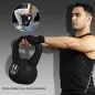 Pesa Rusa de 14 kg Kettlebell Relleno de Arena con Mango Ancho Antideslizante para Entrenamiento 26x18x32 cm Negro