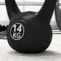 Pesa Rusa de 14 kg Kettlebell Relleno de Arena con Mango Ancho Antideslizante para Entrenamiento 26x18x32 cm Negro