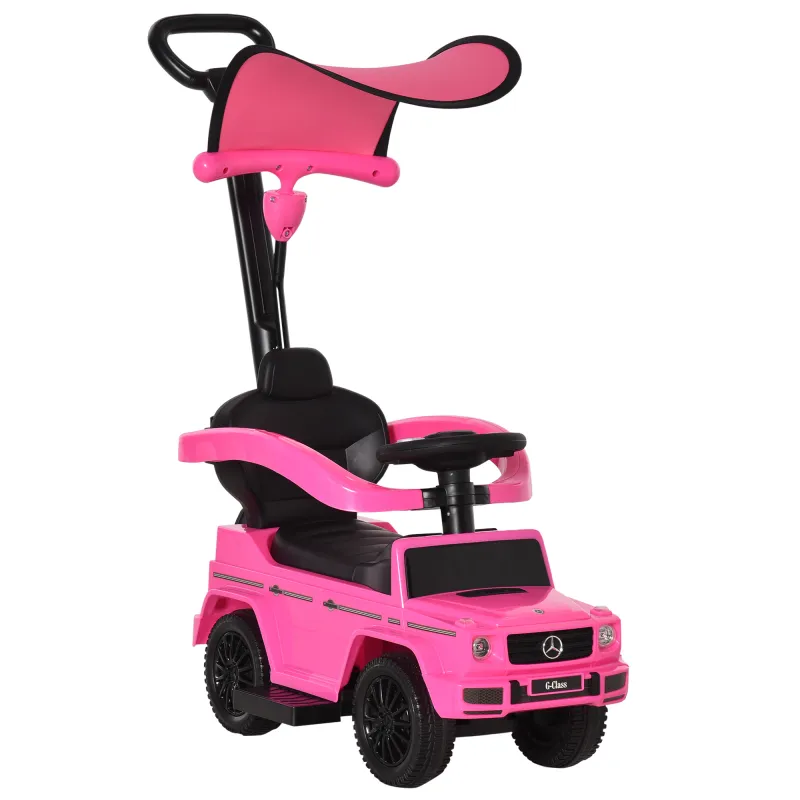 Coche Correpasillos para Niños de 1-3 Años con Licencia Mercedes G350 Capota Extraíble y Barandilla 85,5x40,5x95 cm Rosa