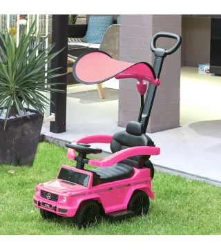 Coche Correpasillos para Niños de 1-3 Años con Licencia Mercedes G350 Capota Extraíble y Barandilla 85,5x40,5x95 cm Rosa