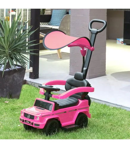Coche Correpasillos para Niños de 1-3 Años con Licencia Mercedes G350 Capota Extraíble y Barandilla 85,5x40,5x95 cm Rosa