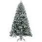 Árbol de Navidad Artificial Nevado 210 cm con 1021 Ramas y Soporte de Metal Árbol Navideño Nevado para Interior Verde