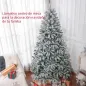 Árbol de Navidad Artificial Nevado 210 cm con 1021 Ramas y Soporte de Metal Árbol Navideño Nevado para Interior Verde