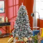 Árbol de Navidad Artificial Nevado 210 cm con 1021 Ramas y Soporte de Metal Árbol Navideño Nevado para Interior Verde