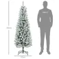 Árbol de Navidad Artificial Nevado 183 cm con 479 Ramas y Soporte de Metal Árbol de Navideño para Salón Interior Verde