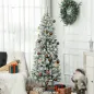 Árbol de Navidad Artificial Nevado 183 cm con 479 Ramas y Soporte de Metal Árbol de Navideño para Salón Interior Verde