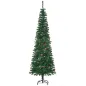 Árbol de Navidad 195 cm de 556 Ramas Árbol de Navidad Estrecho Forma de Lápiz con 25 Piñas Base Plegable Verde