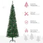 Árbol de Navidad 195 cm de 556 Ramas Árbol de Navidad Estrecho Forma de Lápiz con 25 Piñas Base Plegable Verde