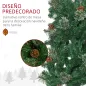 Árbol de Navidad 195 cm de 556 Ramas Árbol de Navidad Estrecho Forma de Lápiz con 25 Piñas Base Plegable Verde