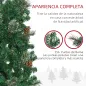 Árbol de Navidad 195 cm de 556 Ramas Árbol de Navidad Estrecho Forma de Lápiz con 25 Piñas Base Plegable Verde