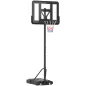 Canasta de Baloncesto con Altura Ajustable 220-365 cm Aro de Baloncesto con Soporte Ruedas Base Rellenable Negro