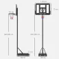 Canasta de Baloncesto con Altura Ajustable 220-365 cm Aro de Baloncesto con Soporte Ruedas Base Rellenable Negro