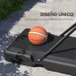 Canasta de Baloncesto con Altura Ajustable 220-365 cm Aro de Baloncesto con Soporte Ruedas Base Rellenable Negro