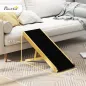 Rampa para Mascotas de Madera con Altura Ajustable en 4 Niveles para Perros Pequeños y Medianos 83,5x35x47,5 cm Natural