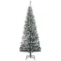 Árbol de Navidad Estrecho 180 cm Árbol Navideño Nevado con 492 Ramas y Soporte de Metal para Salón Verde y Blanco Árbol de Navidad Estrecho 180 cm Árbol Navideño Nevado con 492 Ramas y Soporte de Metal para Salón Verde y Blanco